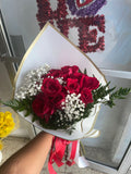 Dozen Roses Bouquet or glass